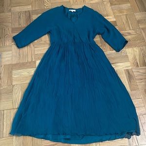 Christopher deane teal woman’s boho dress 3/4 sleeve size 8